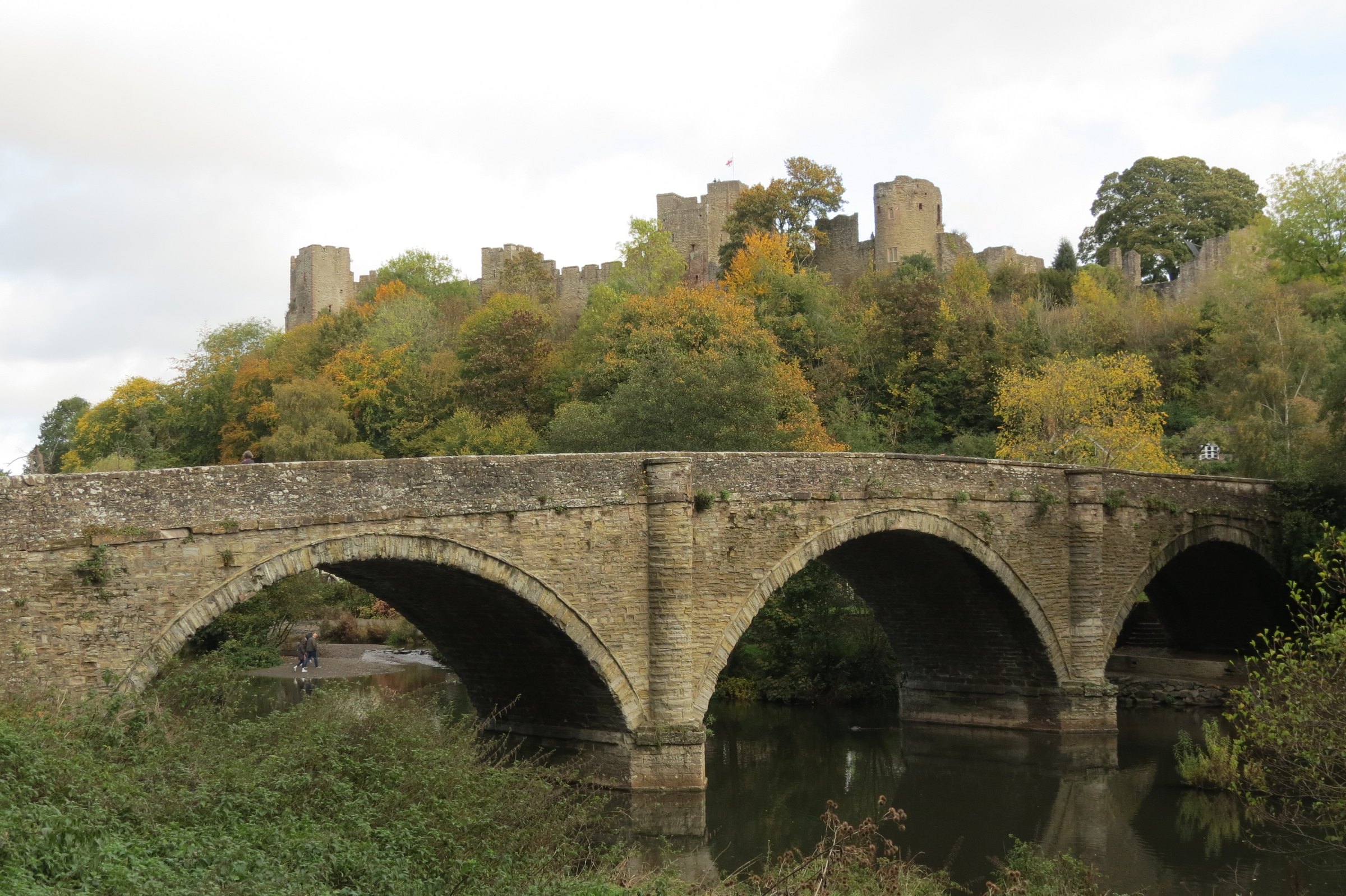 Ludlow Castle above Dinham Bridge and the River Teme